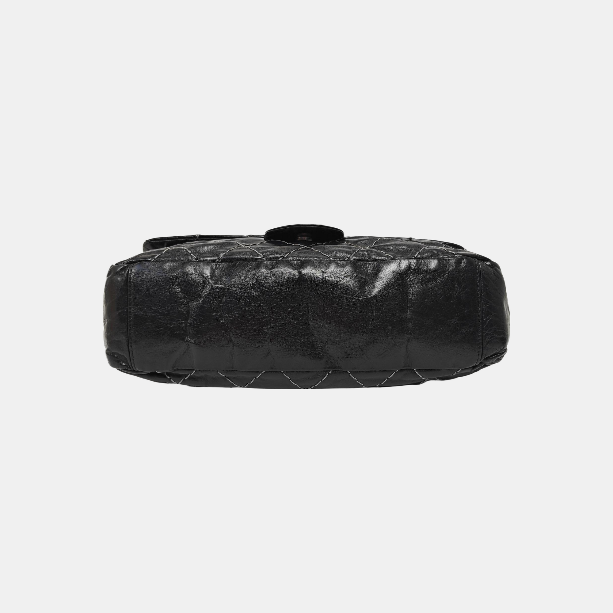 Quilted Calfskin Shoulder Bag Black