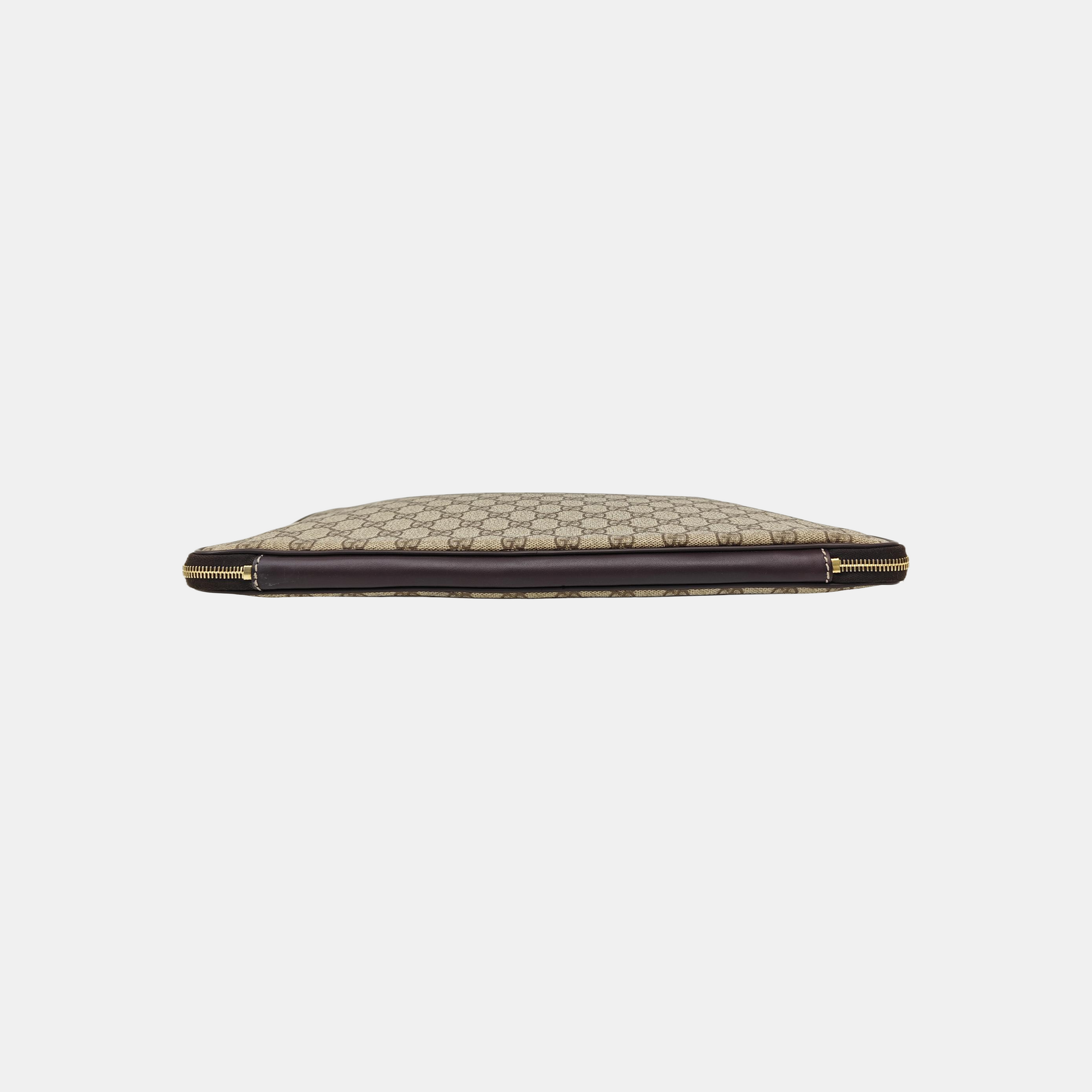 Monogram Coated Canvas Clutch Beige