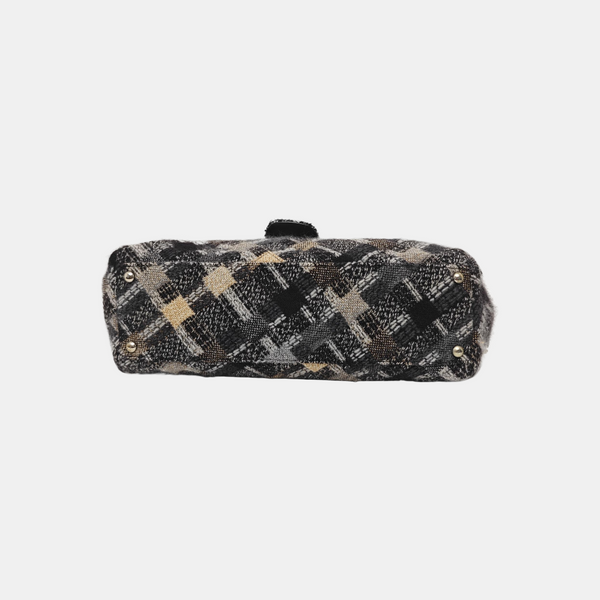 Quilted Fabric Shoulder Bag Gray