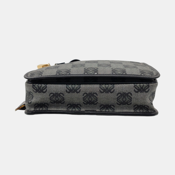 Monogram Coated Canvas Shoulder Bag Gray