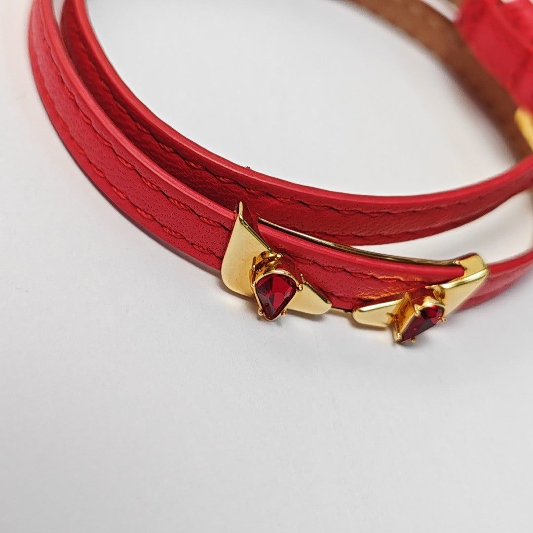 Leather Red Bangle