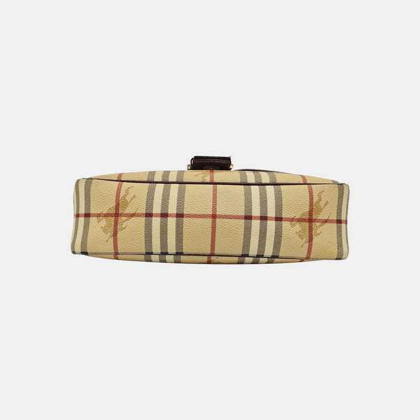 Coated Canvas Shoulder Bag Beige