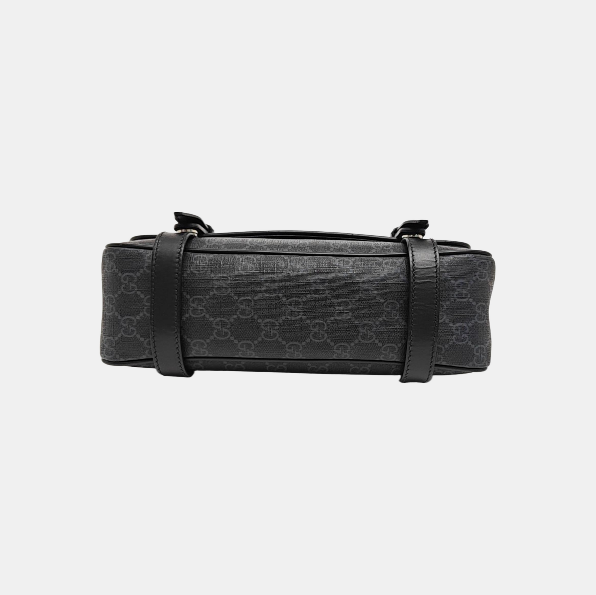 Monogram Coated Canvas Shoulder Bag Black