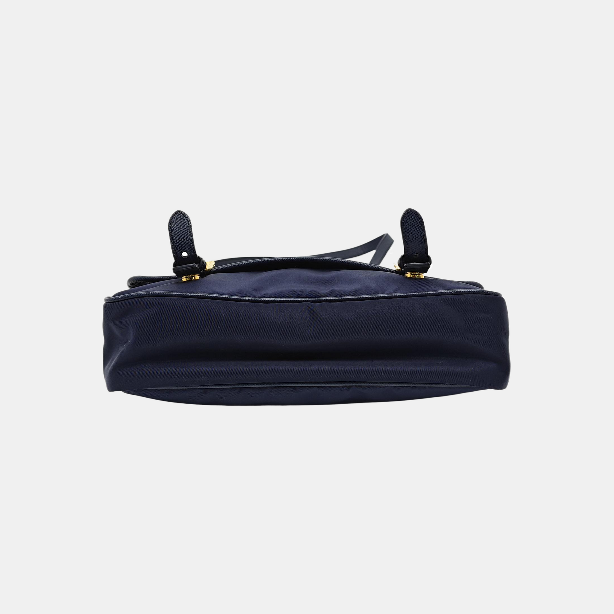 Nylon Crossbody Bag Blue