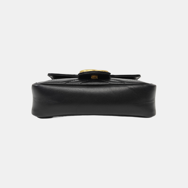 GG Marmont Mini Quilted Calfskin Black