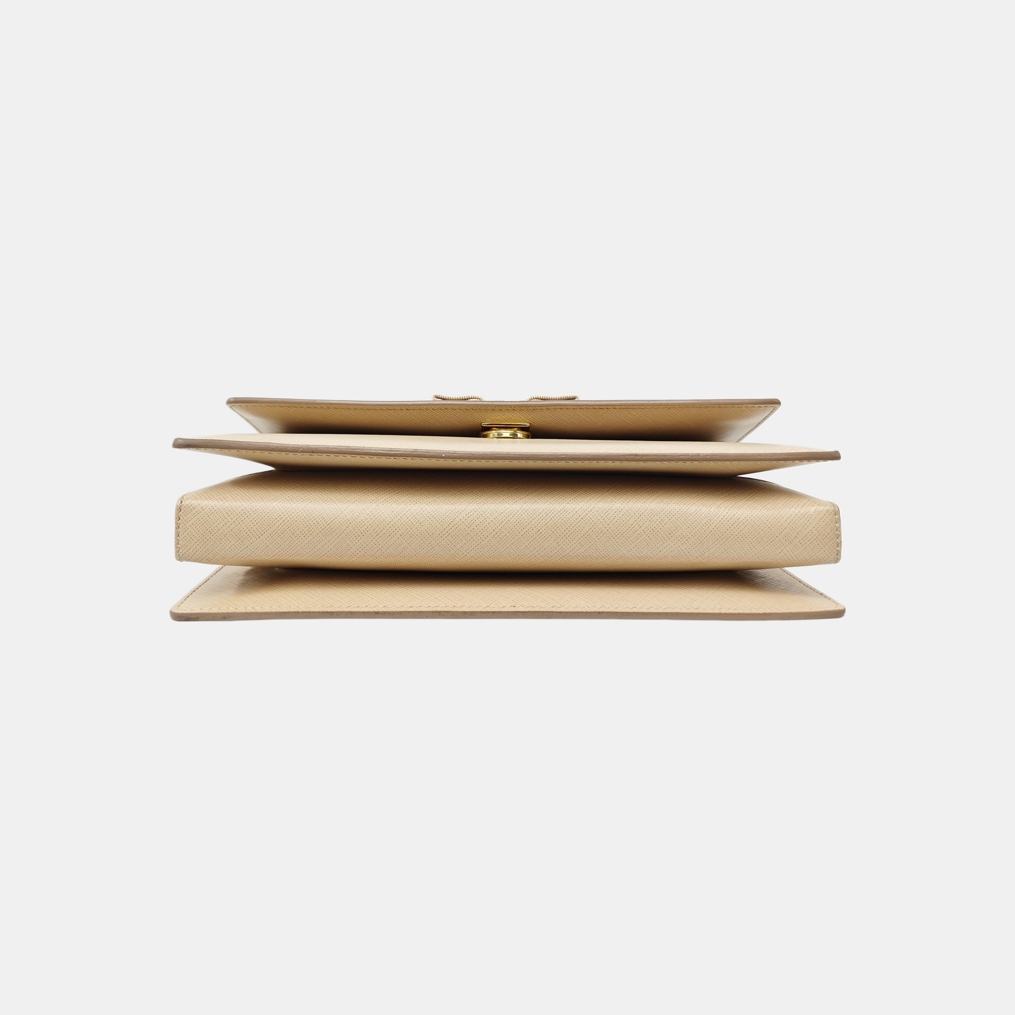Calfskin Shoulder Bag Beige