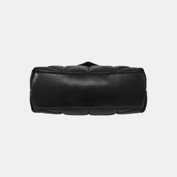 PUFFER Medium Chevron Lambskin Black
