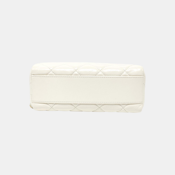 Quilted Calfskin Shoulder Bag White