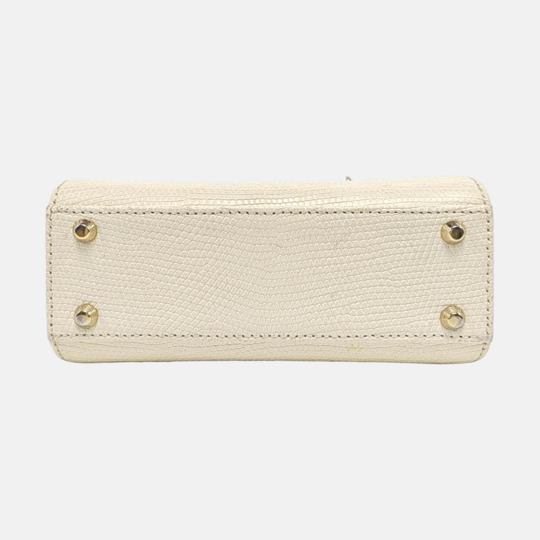 Lady Dior Mini Lizard Yellow
