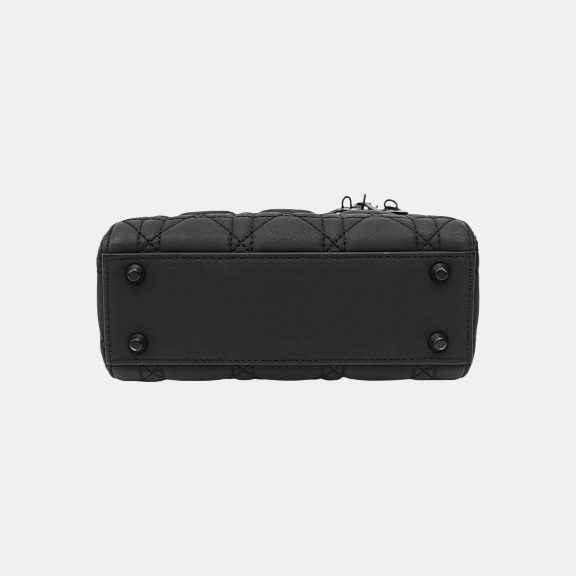Lady Dior Mini Cannage Calfskin Black