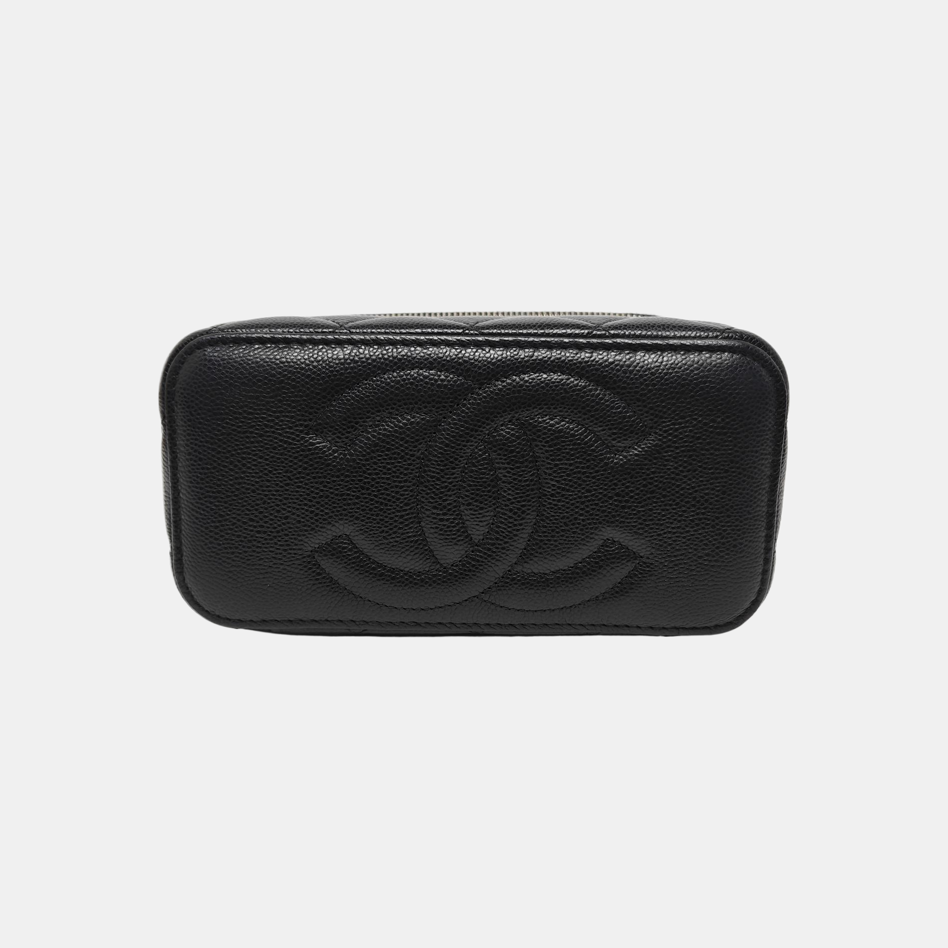 VANITY CASE Small Quilted Grained Calfskin Black