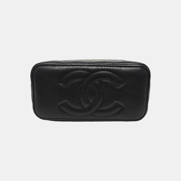 VANITY CASE Small Quilted Grained Calfskin Black