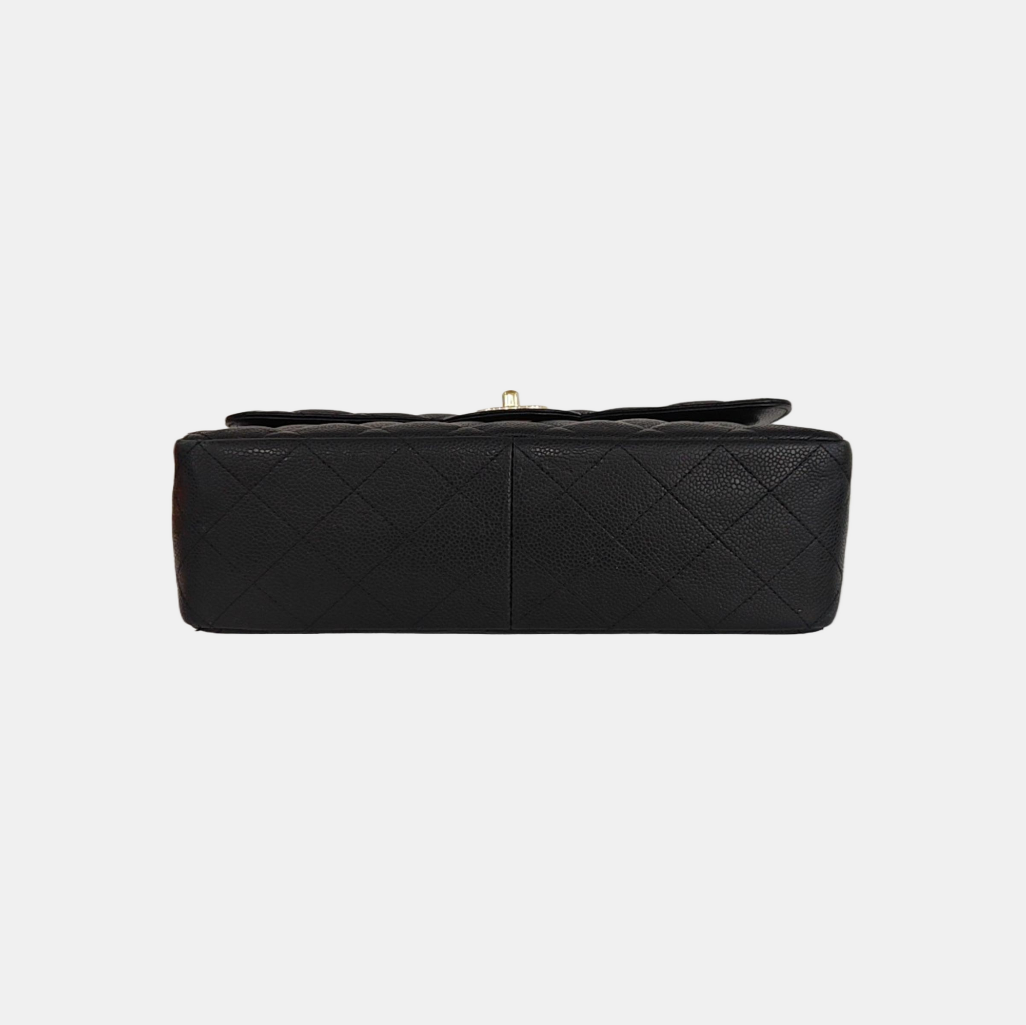 CLASSIC FLAP Jumbo Quilted Grained Calfskin Black