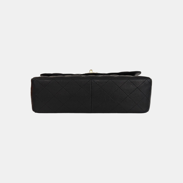 CLASSIC FLAP Jumbo Quilted Grained Calfskin Black