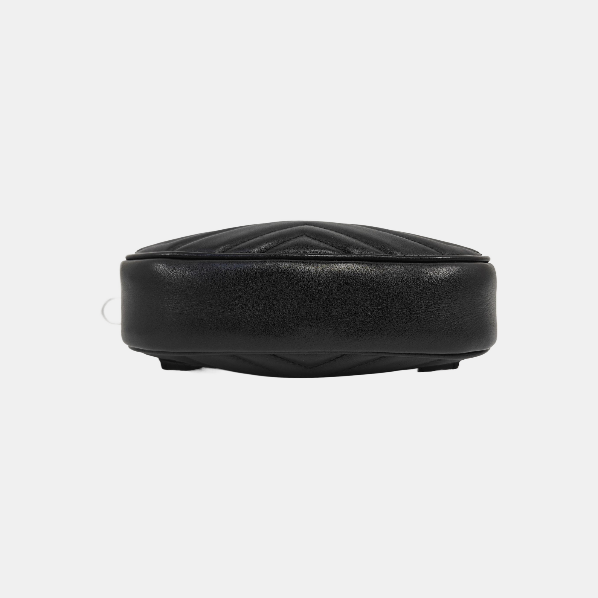 GG Marmont Super Mini Quilted Calfskin Black
