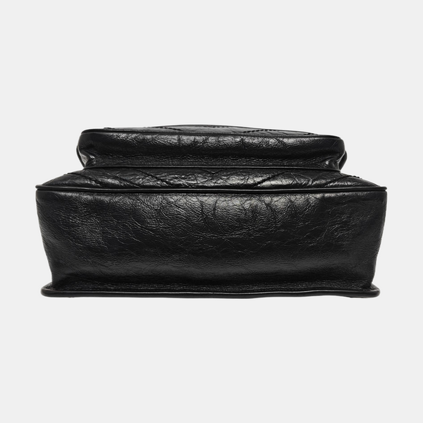 NIKI Medium Chevron Calfskin Black