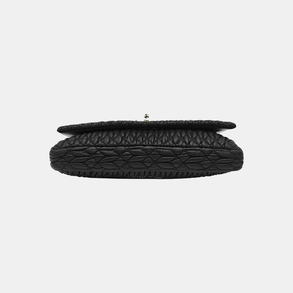 Quilted Lambskin Top Handle Bag Black