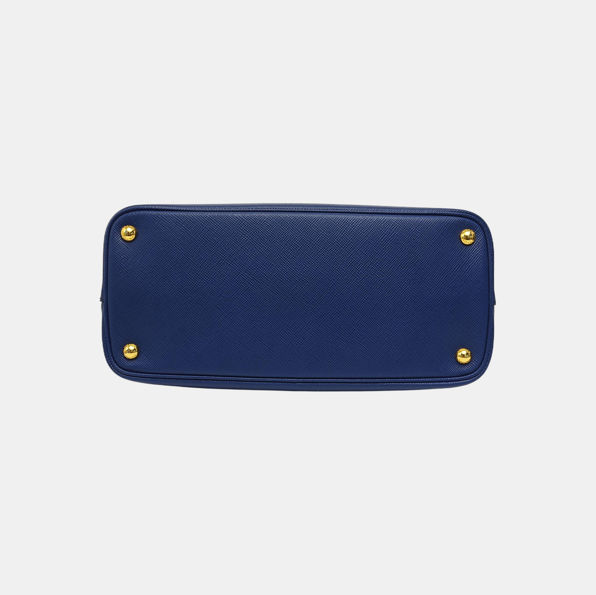 Double Medium Saffiano Calfskin Blue
