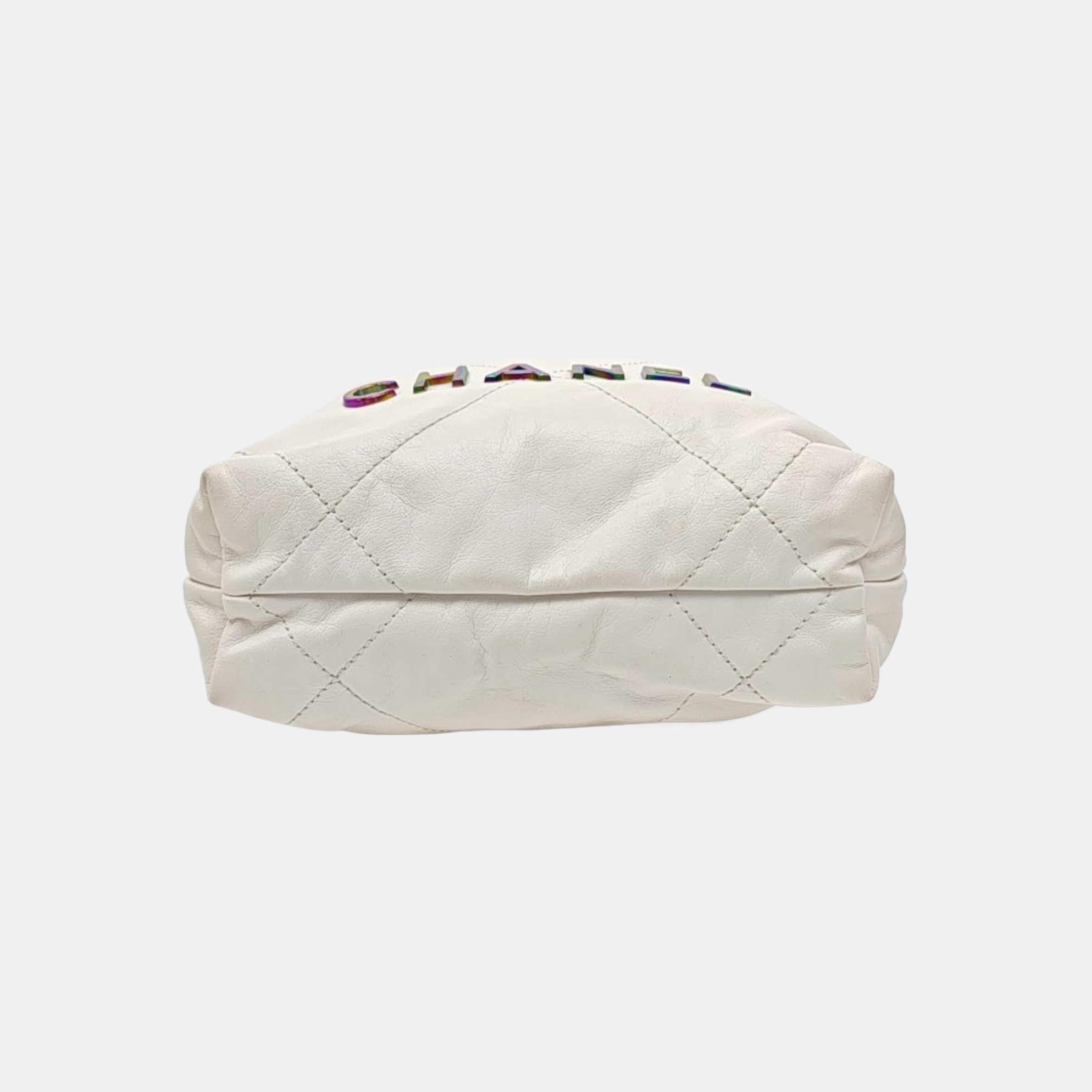 CHANEL 22 Mini Quilted Calfskin White