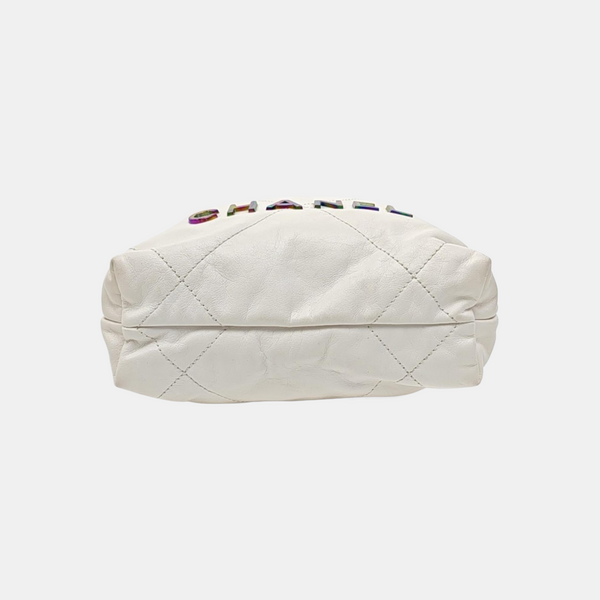 CHANEL 22 Mini Quilted Calfskin White
