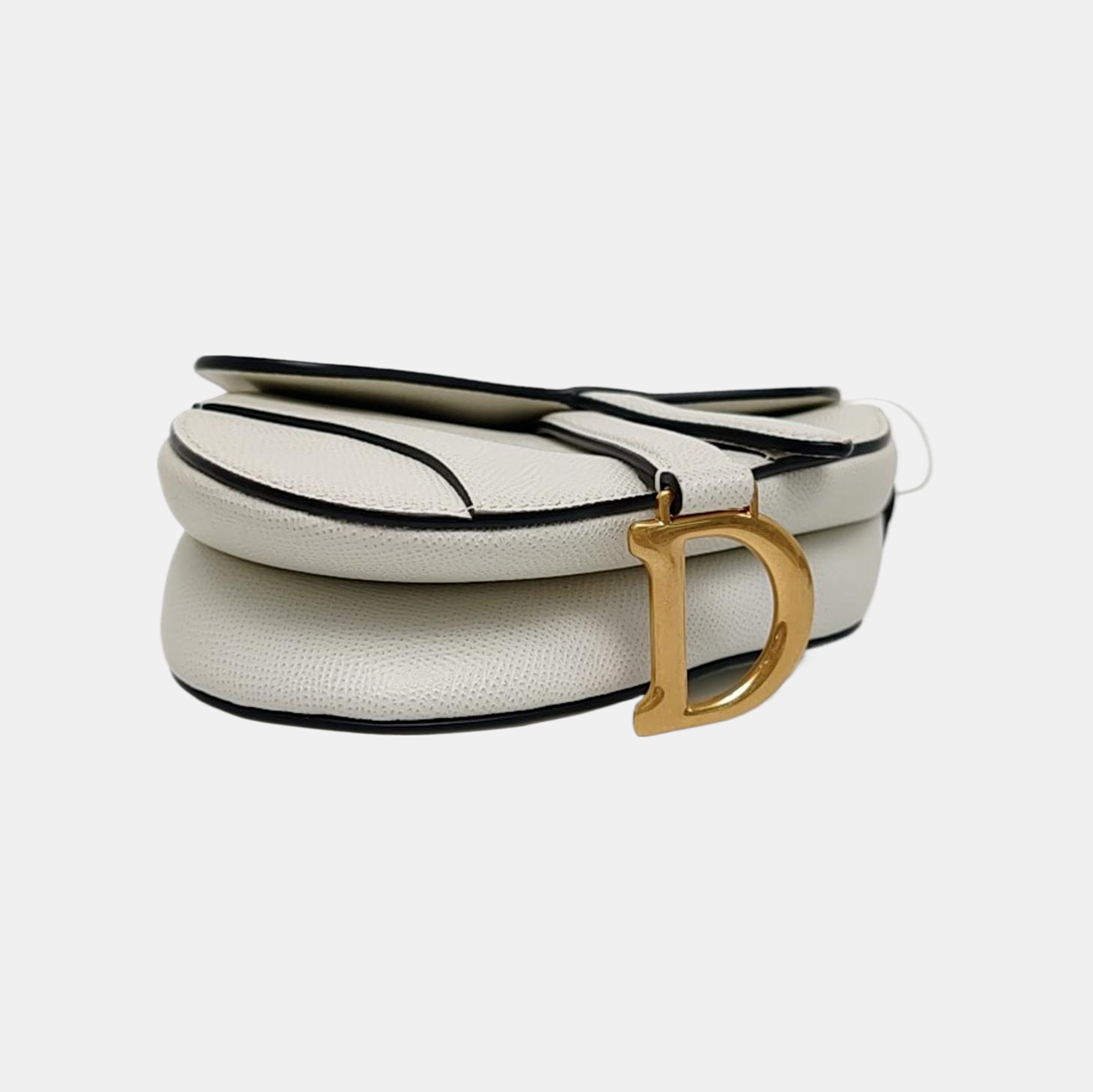 Authenticated pre-owned  Saddle Mini Calfskin White - Top Handle Bag at Looply