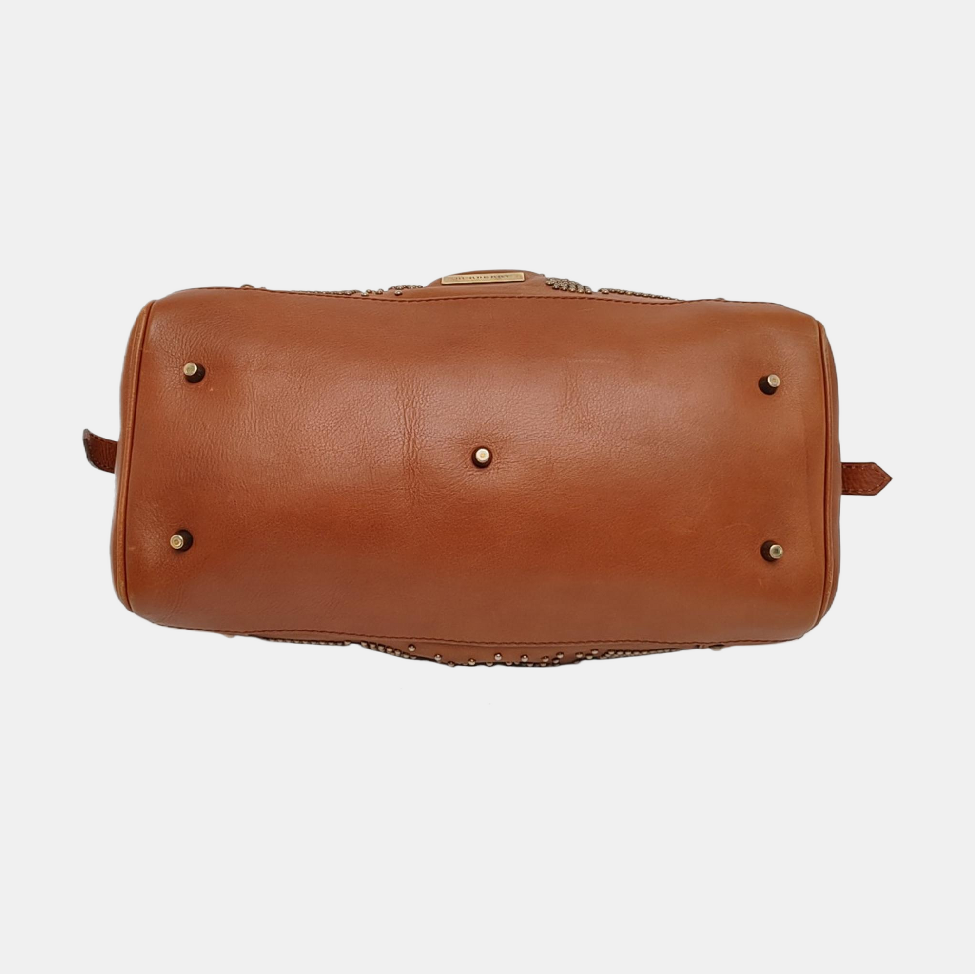 Calfskin Top Handle Bag Brown
