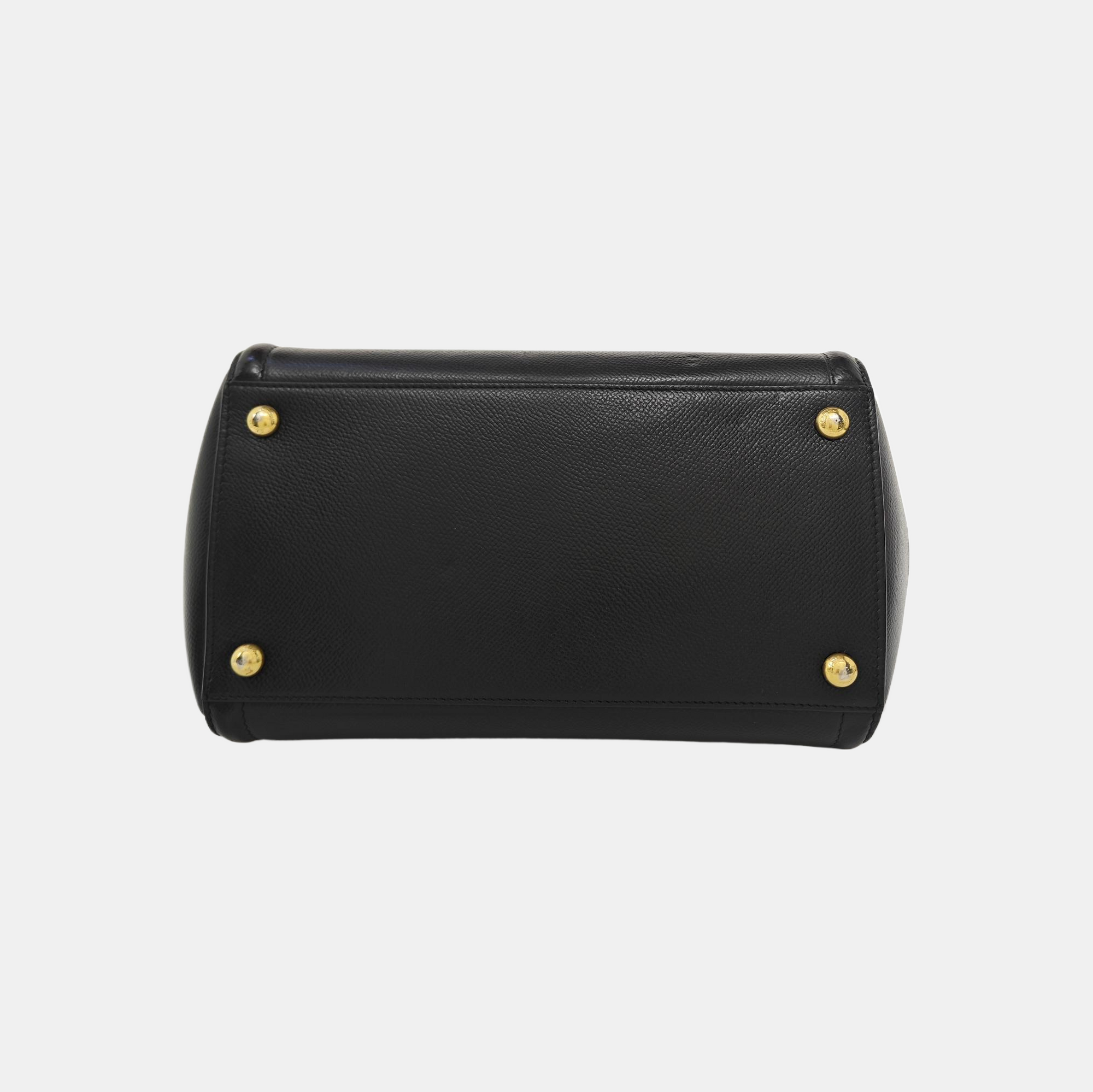 Calfskin Shoulder Bag Medium Black