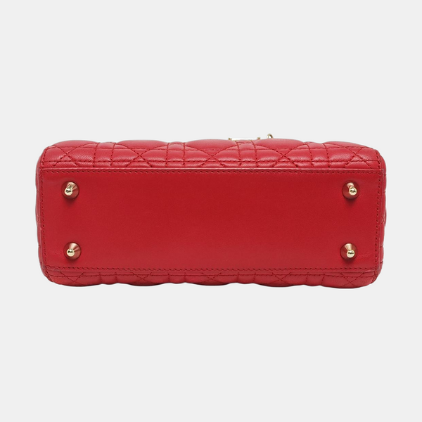 Lady Dior Small Cannage Lambskin Red