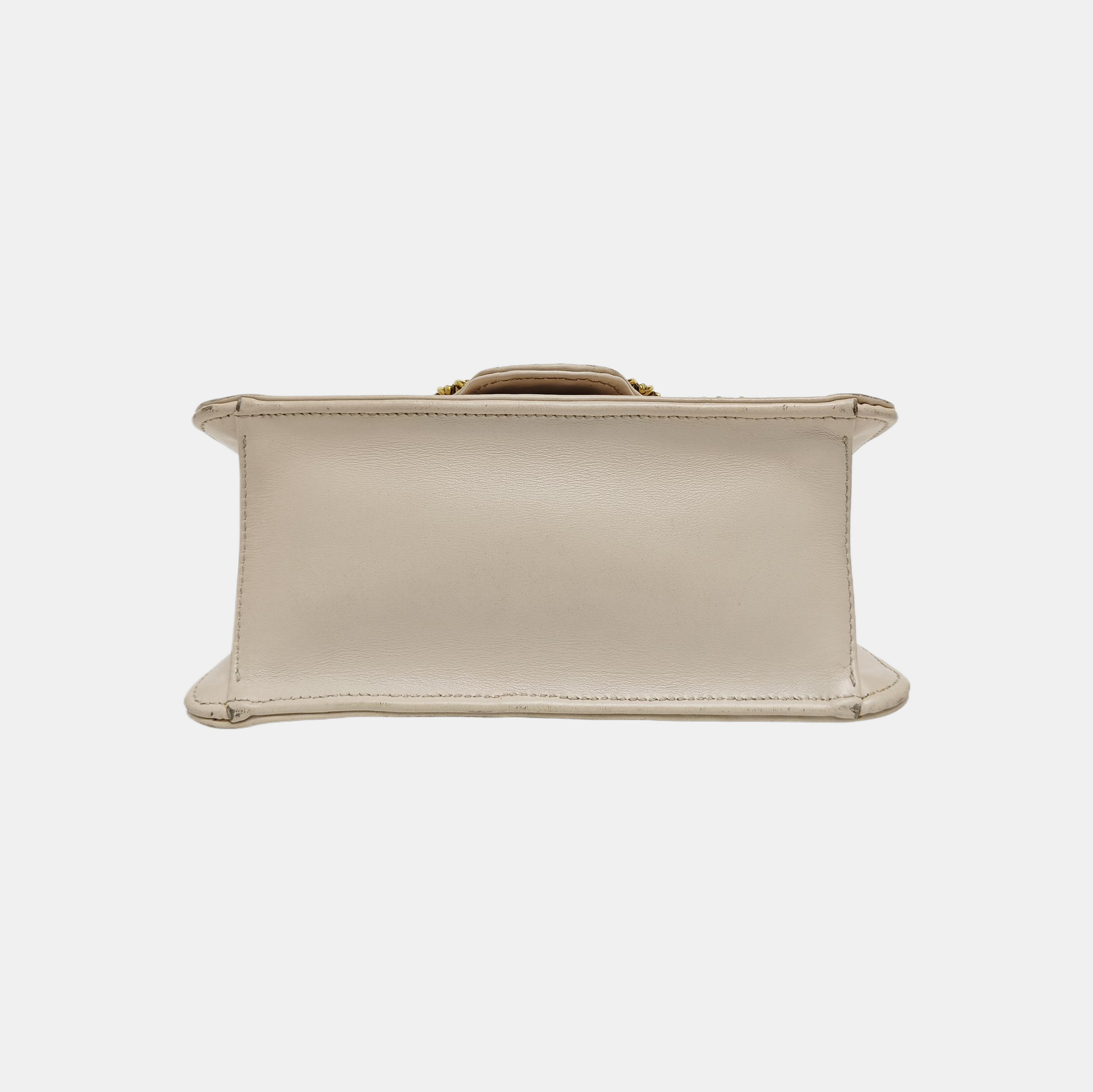 Gancini Quilted Calfskin White
