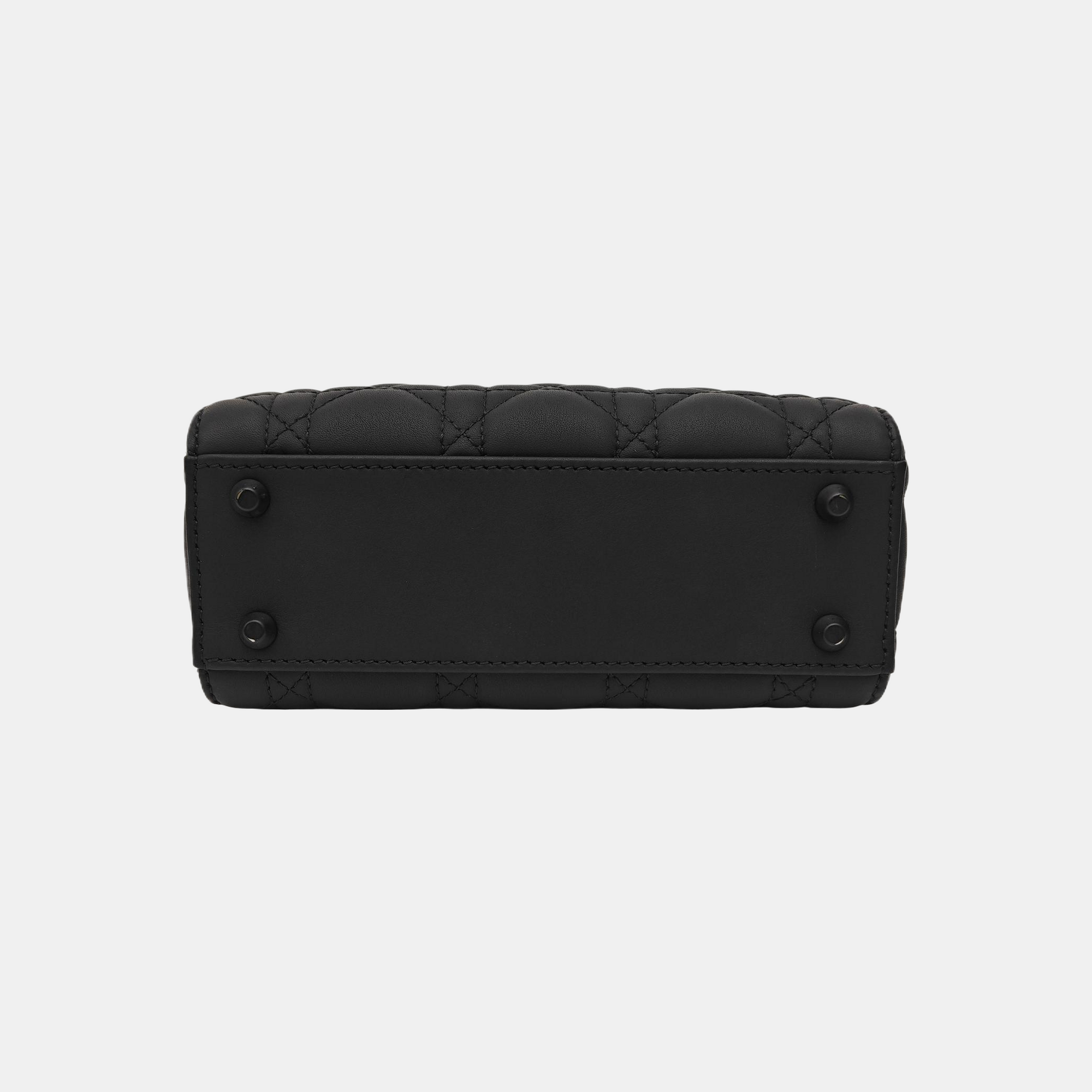Lady Dior Mini Cannage Calfskin Black