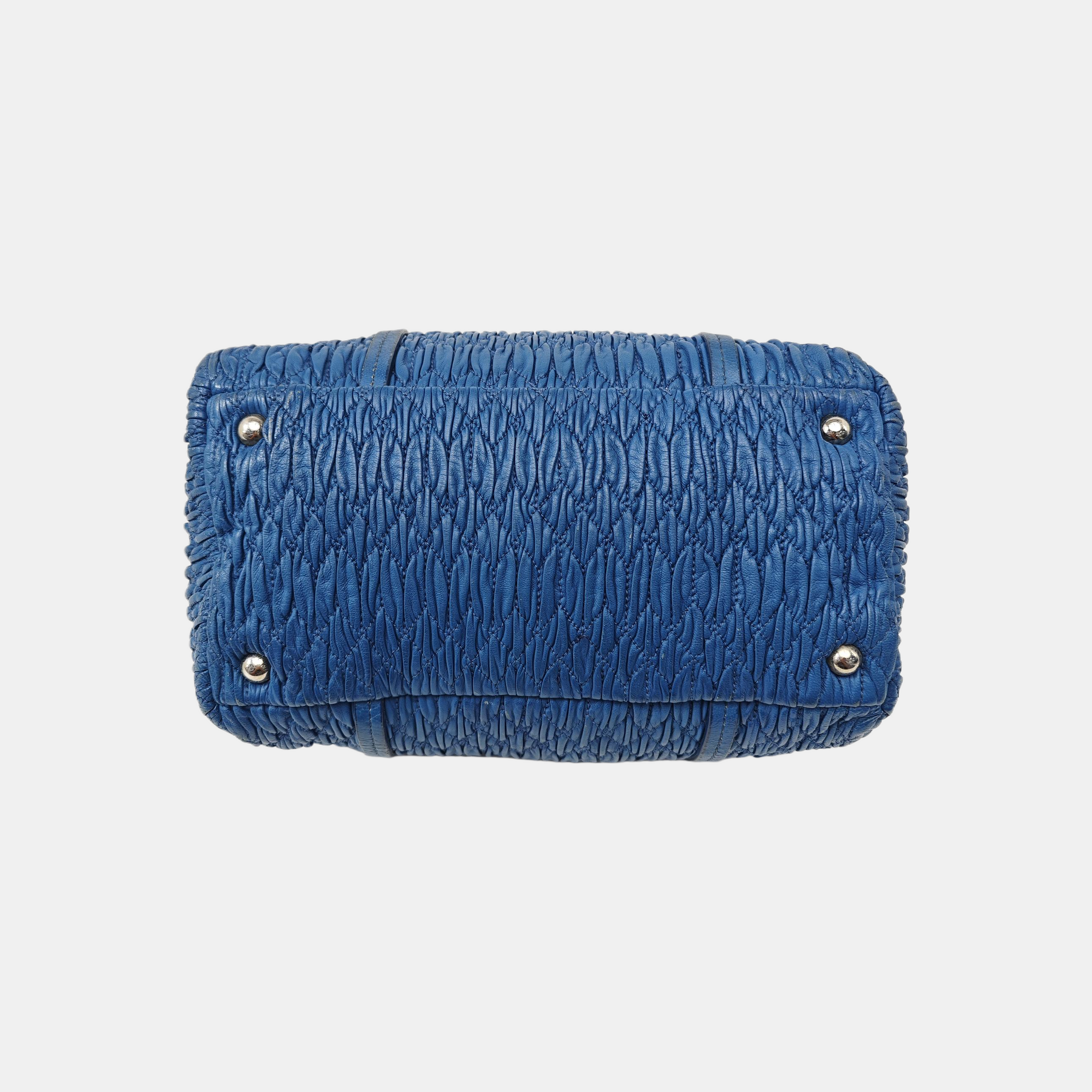 Quilted Lambskin Shoulder Bag Blue