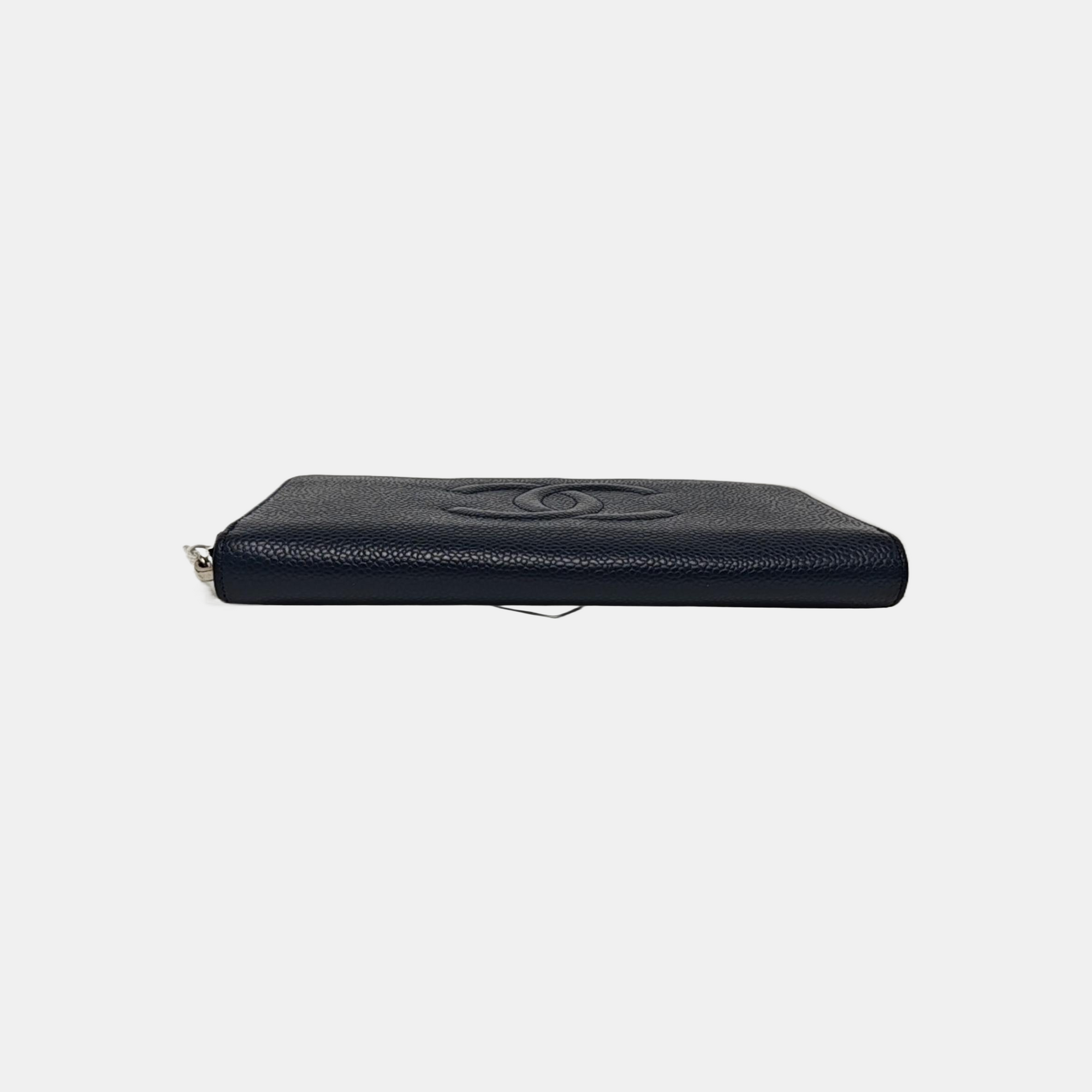 Grained Calfskin Wallet Blue