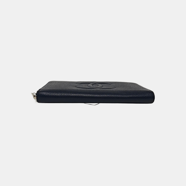 Grained Calfskin Wallet Blue