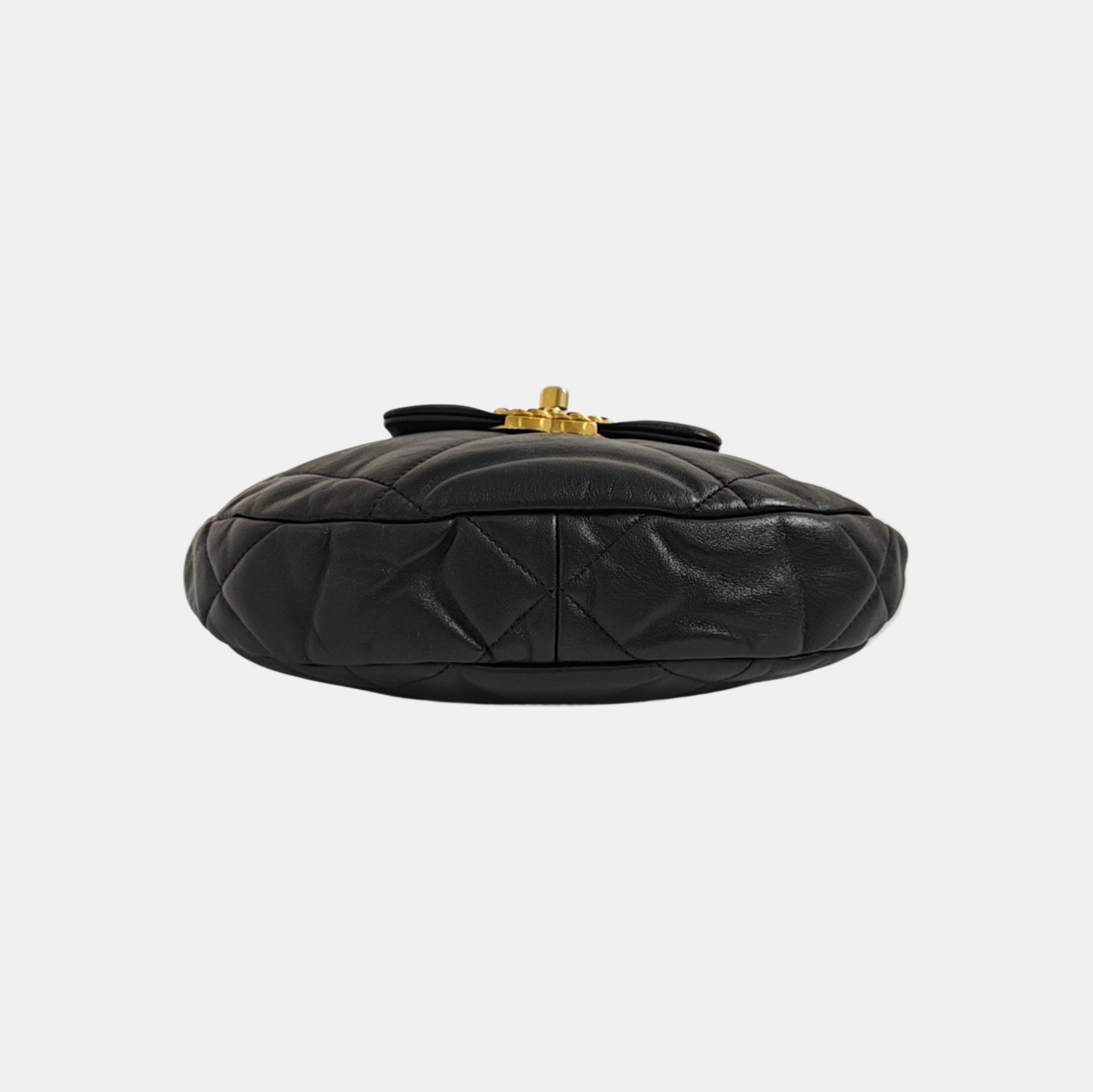 Quilted Lambskin Shoulder Bag Black