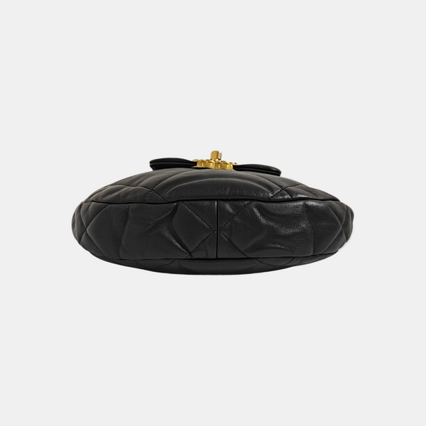 Quilted Lambskin Shoulder Bag Black