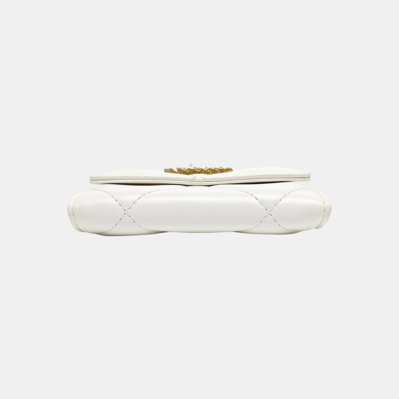 CHANEL 19 Small Quilted Lambskin White