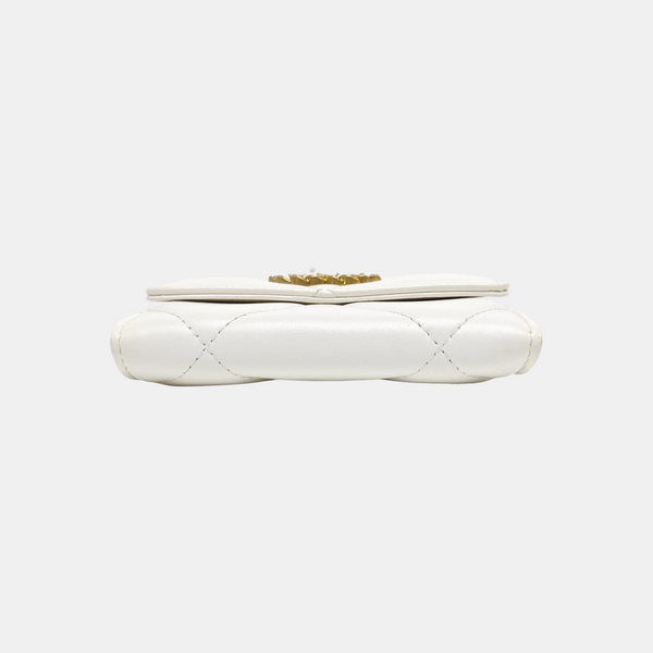 CHANEL 19 Small Quilted Lambskin White