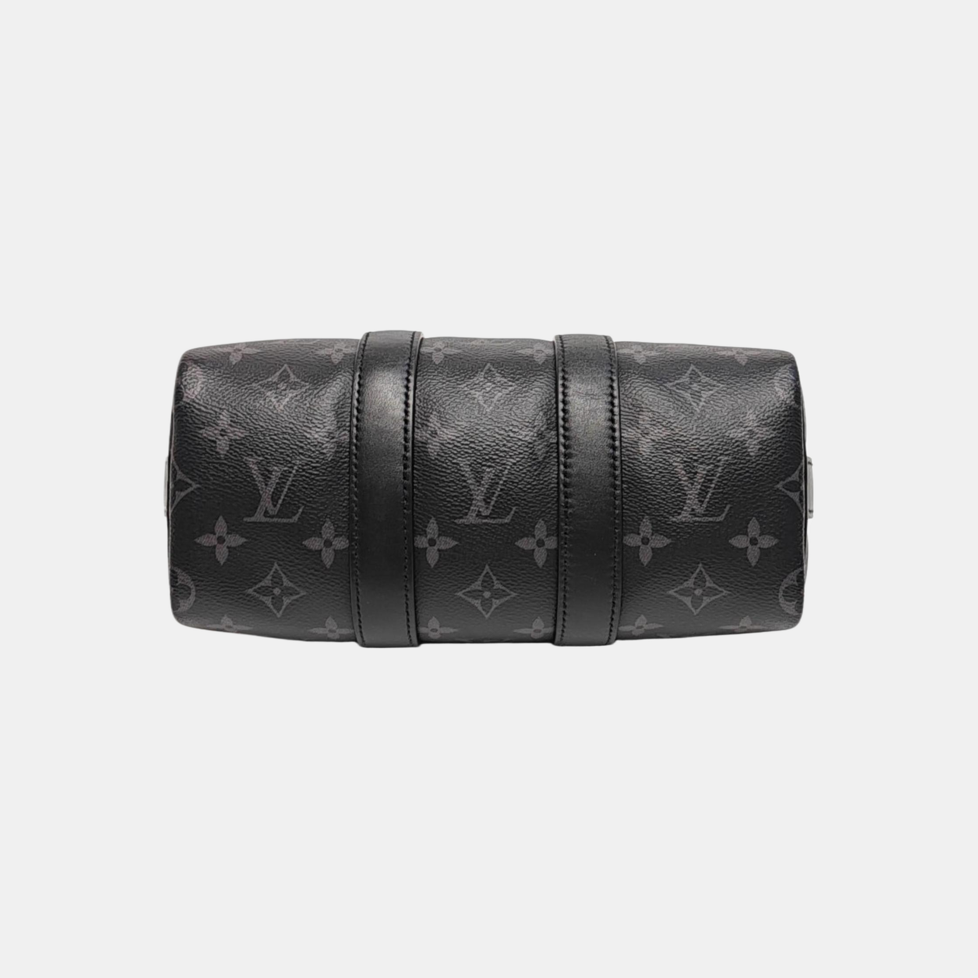 KEEPALL 25 Monogram Coated Canvas Black