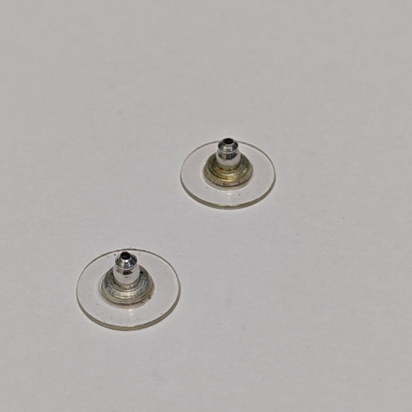 CC Logo Metal Silver Stud Earrings