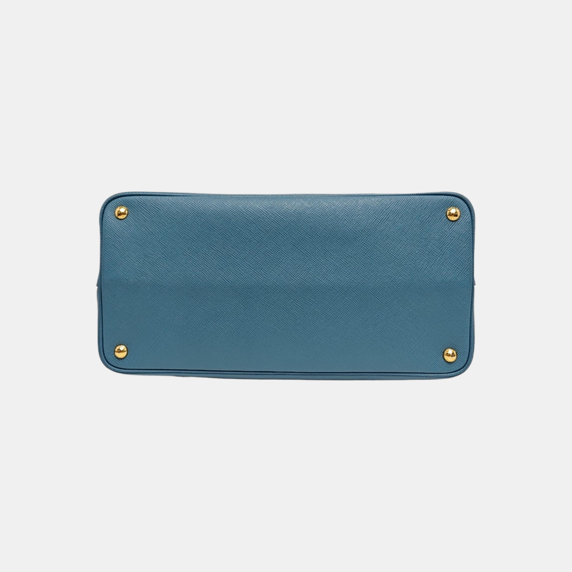 Double Large Saffiano Calfskin Blue