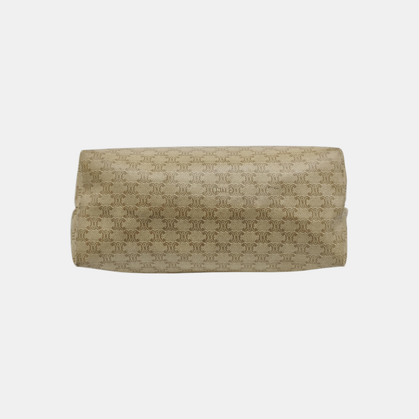 Coated Canvas Clutch Beige