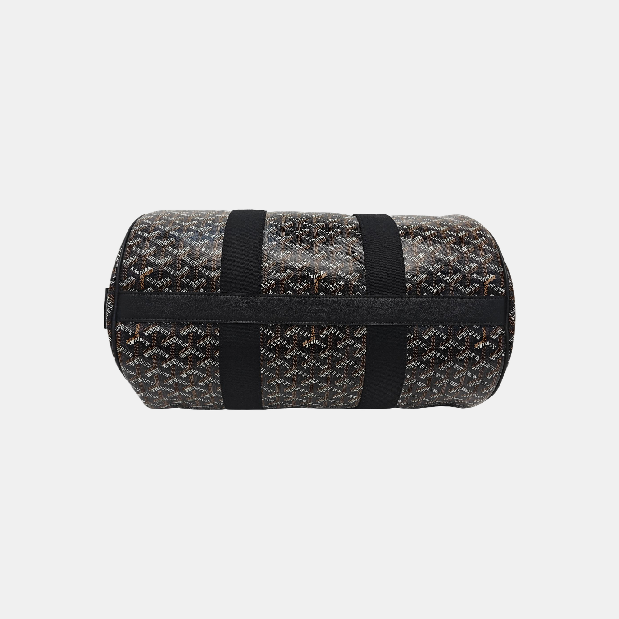 Coated Canvas Top Handle Bag Brown