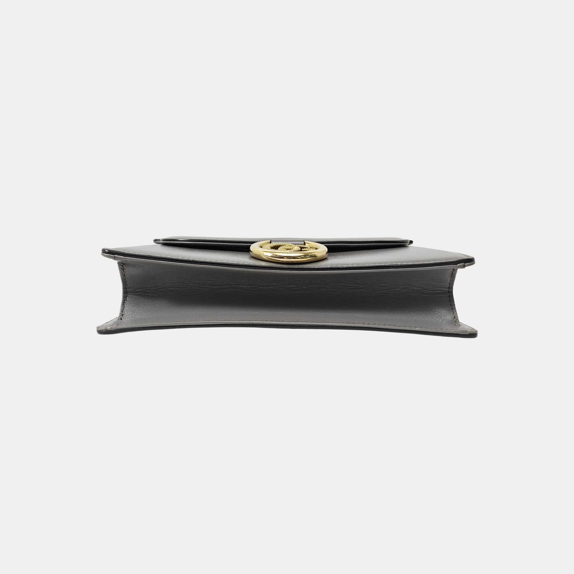 GG Ring Small Calfskin Gray