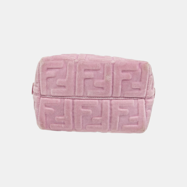 Monogram Velvet Crossbody Bag Pink