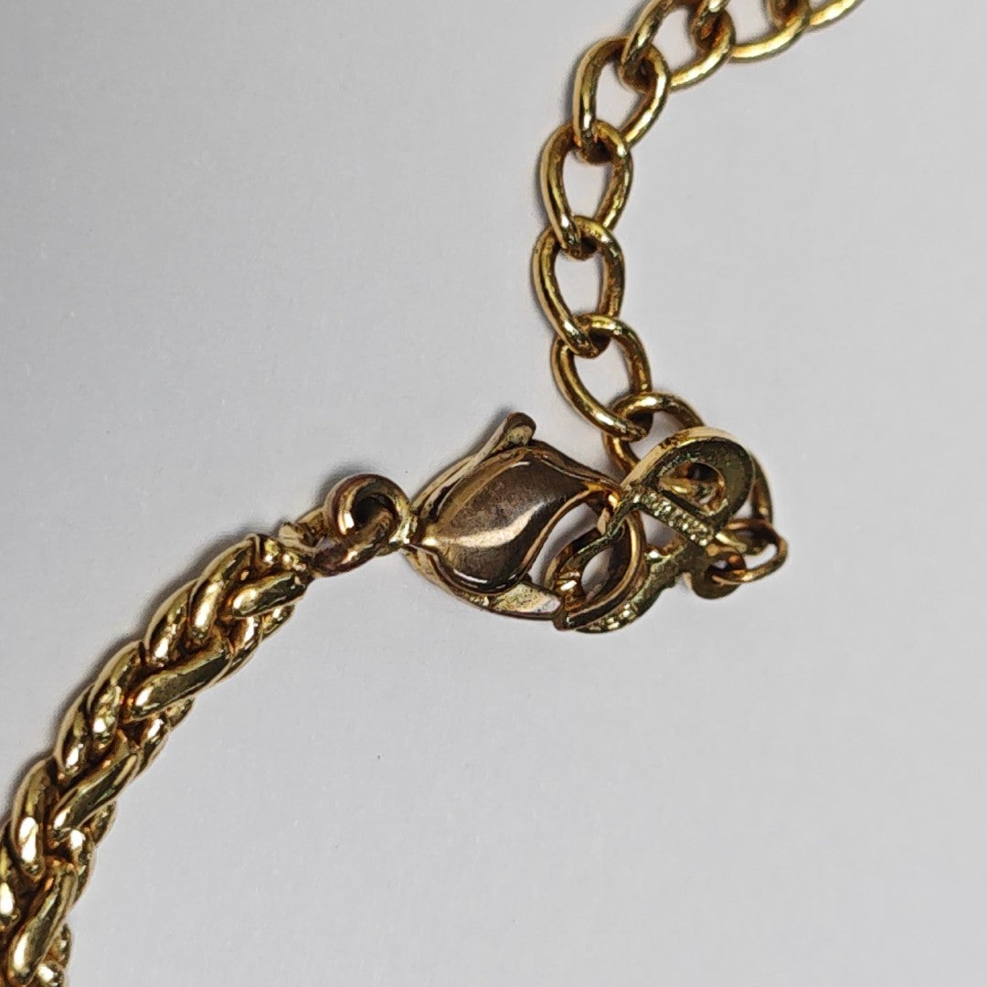 Twist Round Metal Gold Necklace