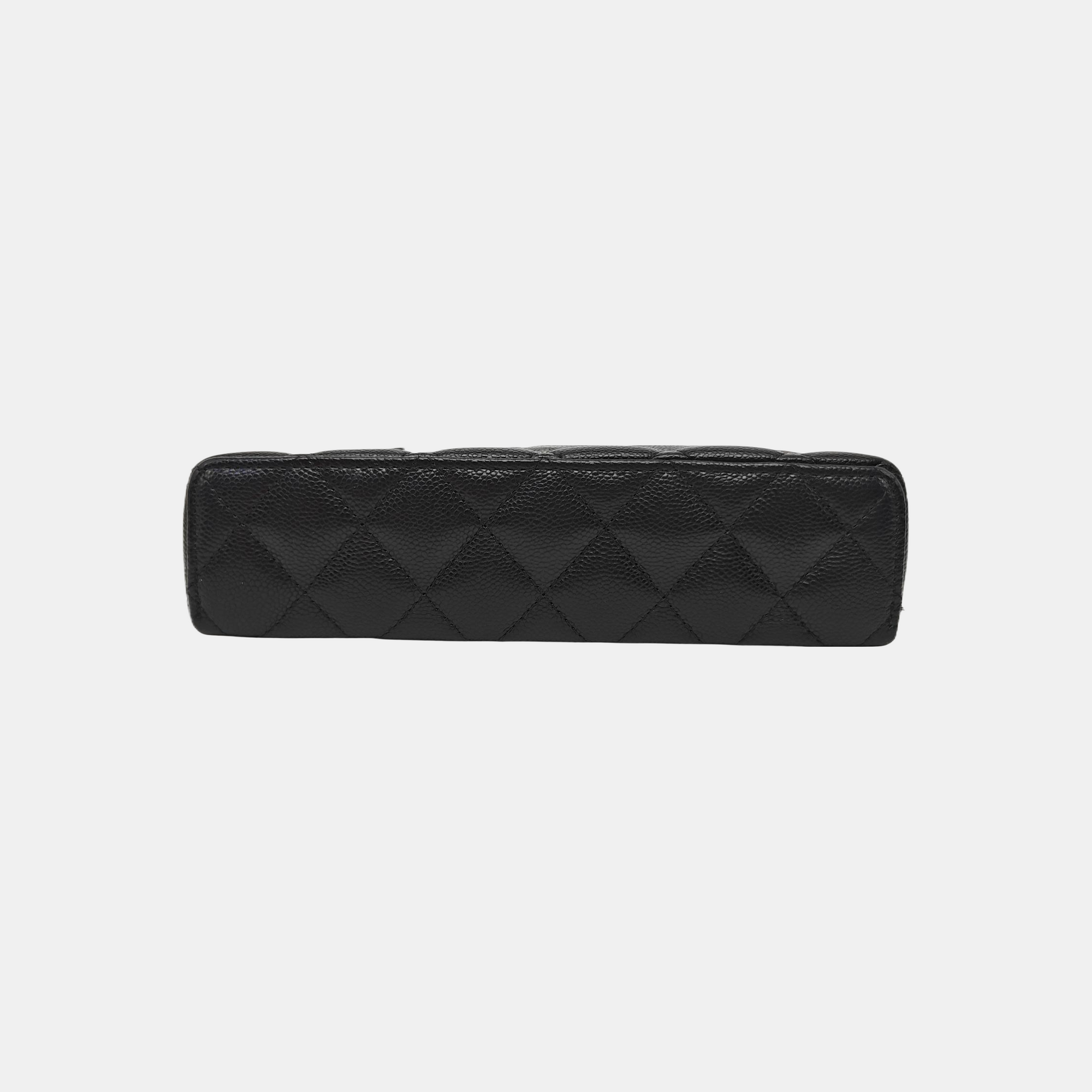 Quilted Grained Calfskin Shoulder Bag Black