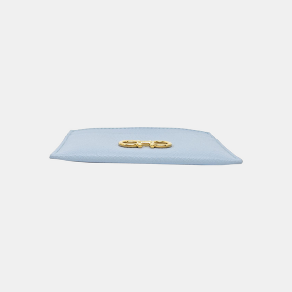 Gancini Calfskin Blue Card Holder