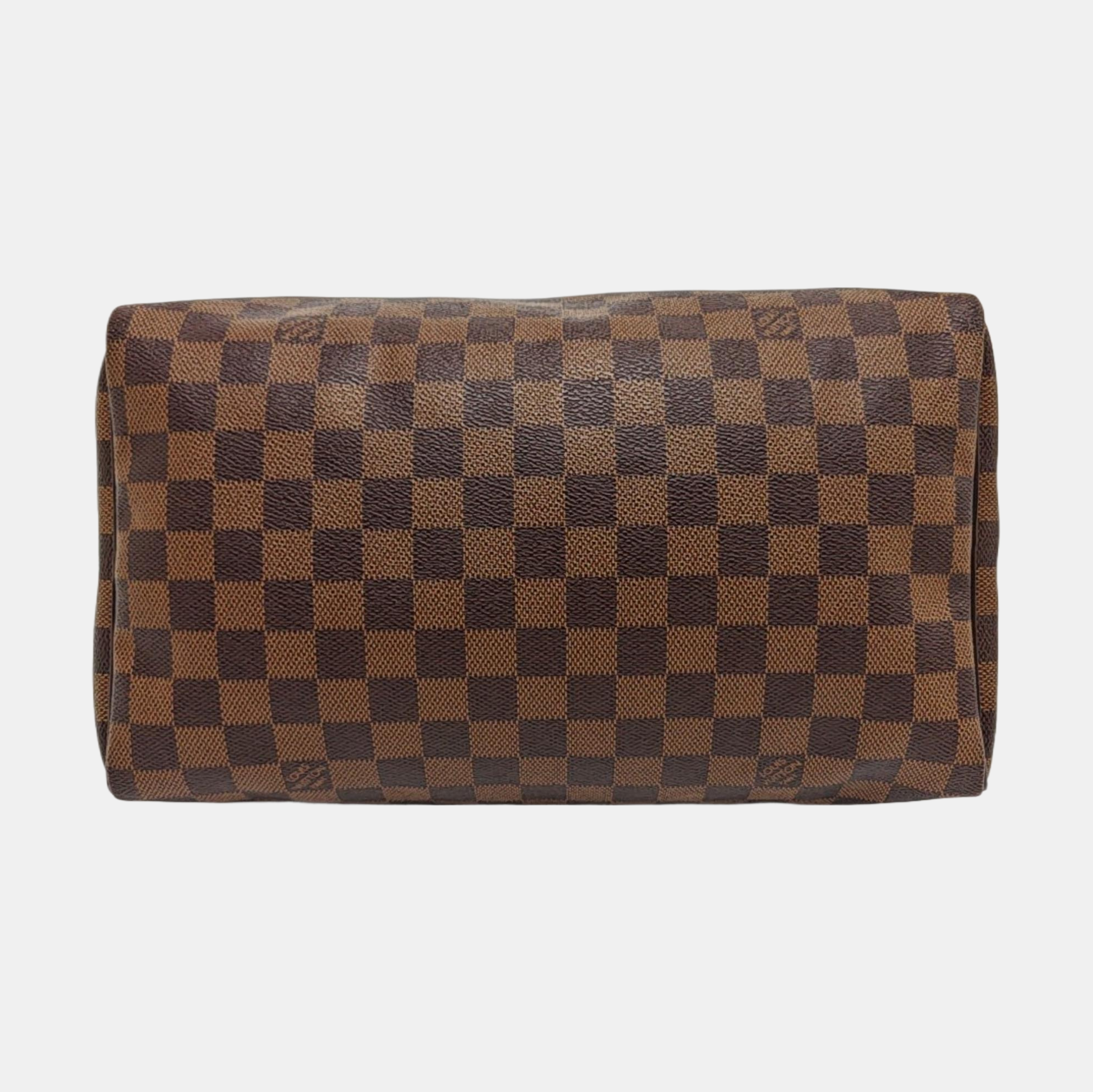Authenticated pre-owned  SPEEDY 30 Damier Ebene Coated Canvas Brown - Top Handle Bag at Looply