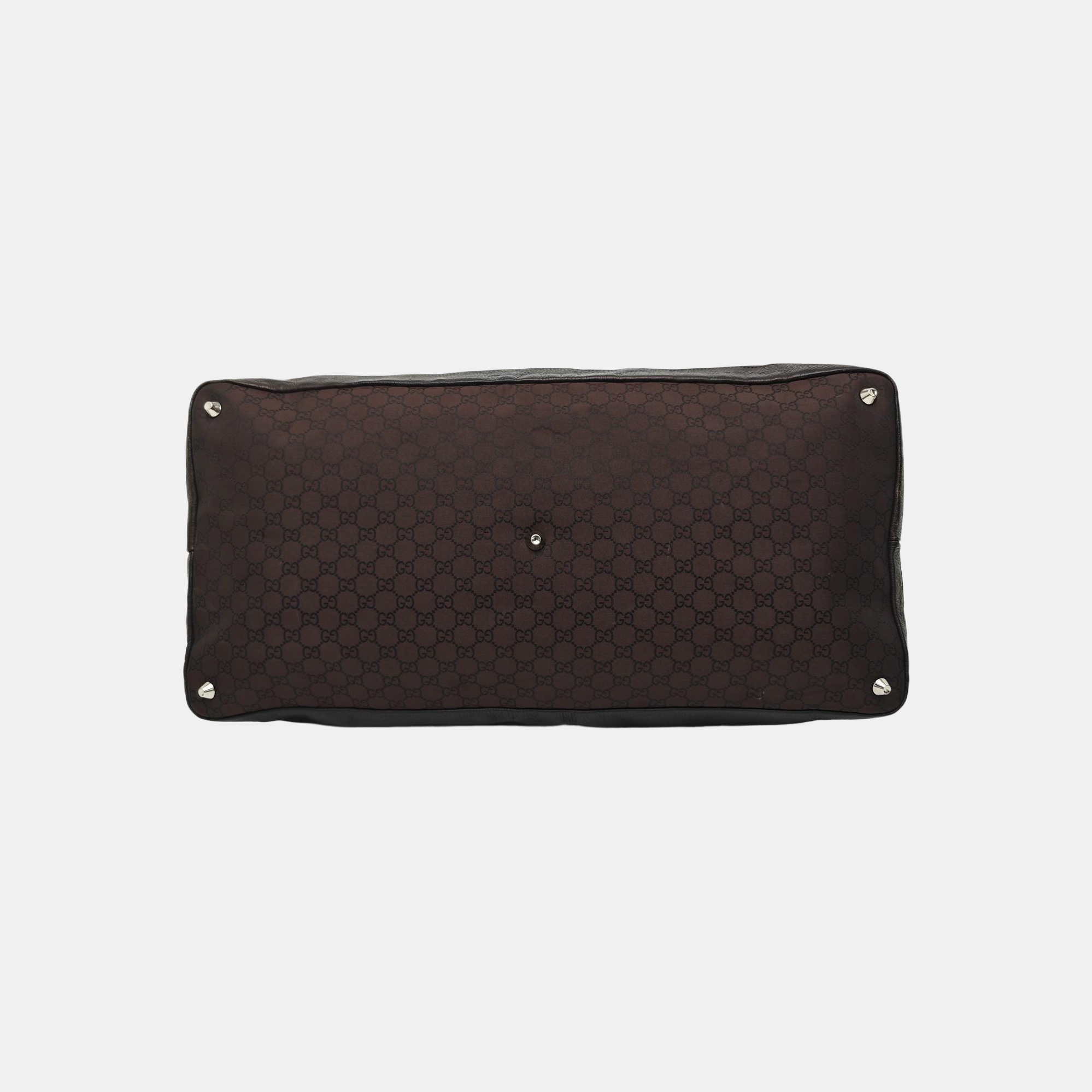 Monogram Nylon Shoulder Bag Brown