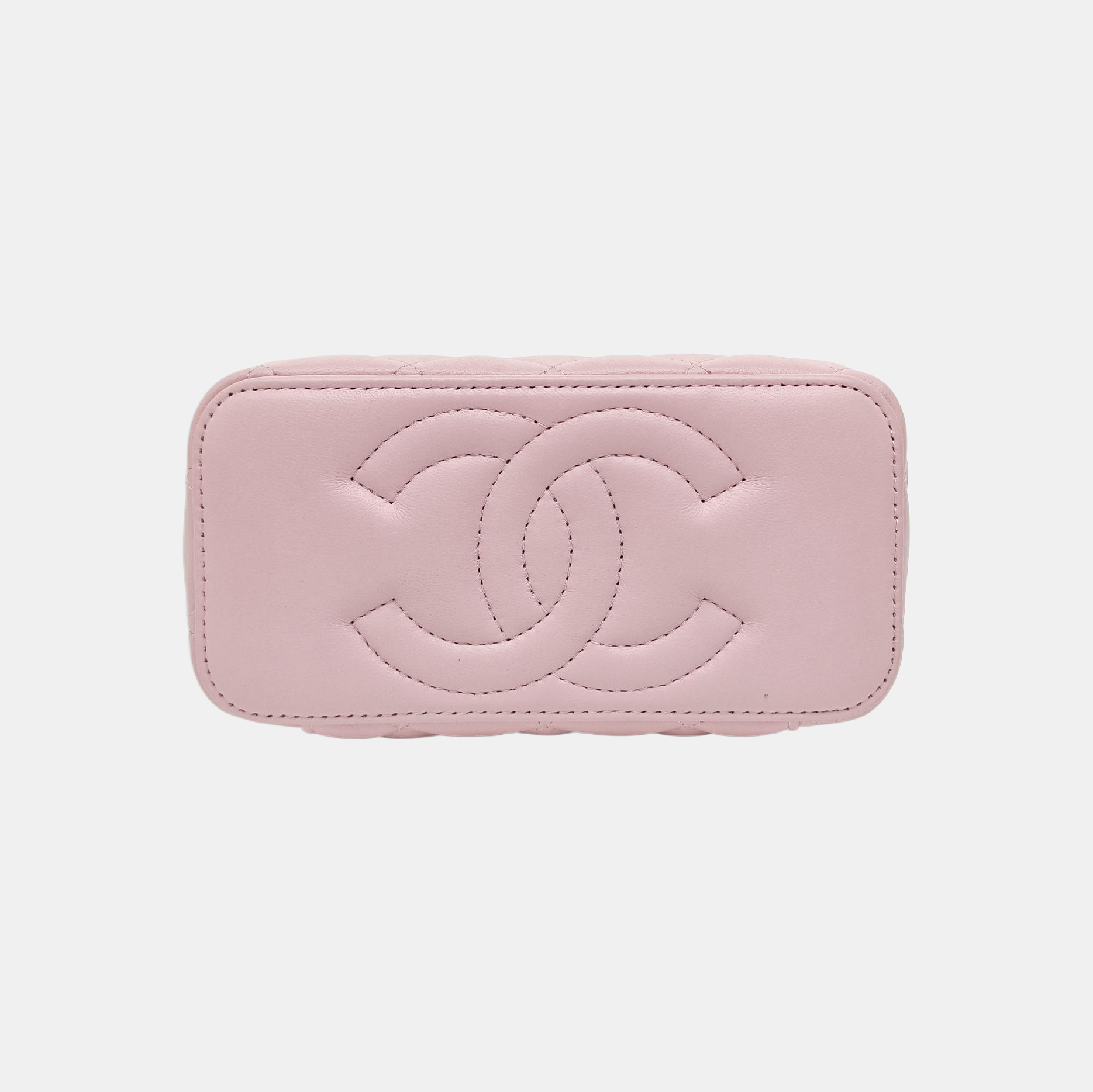 VANITY CASE Small Quilted Lambskin Pink